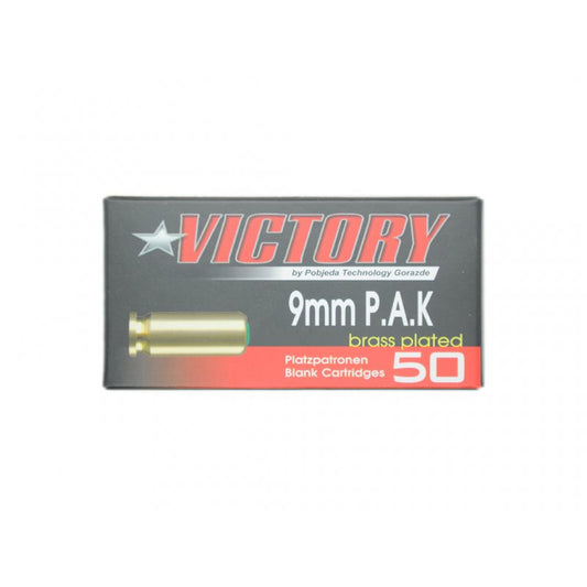 Victory 9mm P.A.K Platzpatronen Stahlhülse vermessingt